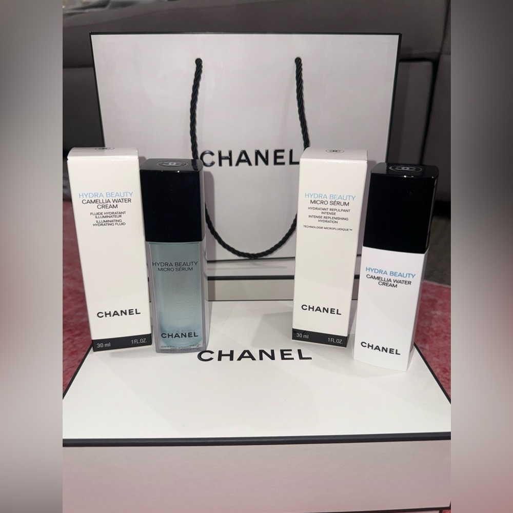 Authentic CHANEL Hydra Beauty Skincare Set with Gift Box - Serum & Moisturizer